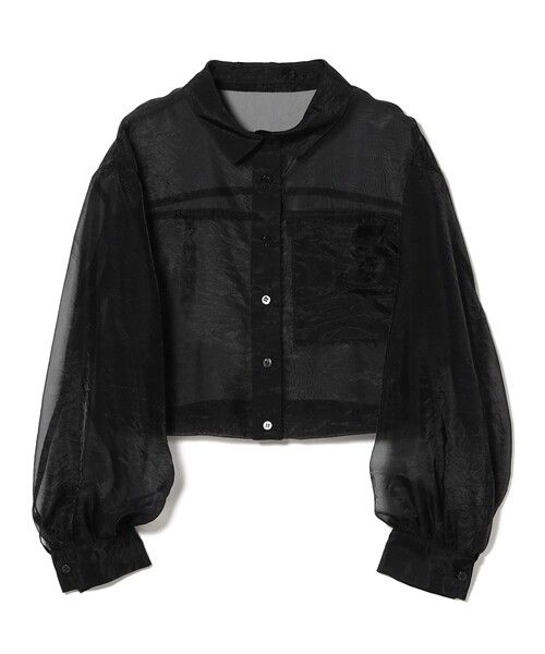 Ray BEAMS（レイビームス）の「シアー クロップド シャツ（シャツ/ブラウス・レディース・ブラック/ブルー系その他2/ダークブラウン・ONE SIZE）」の21枚目の写真