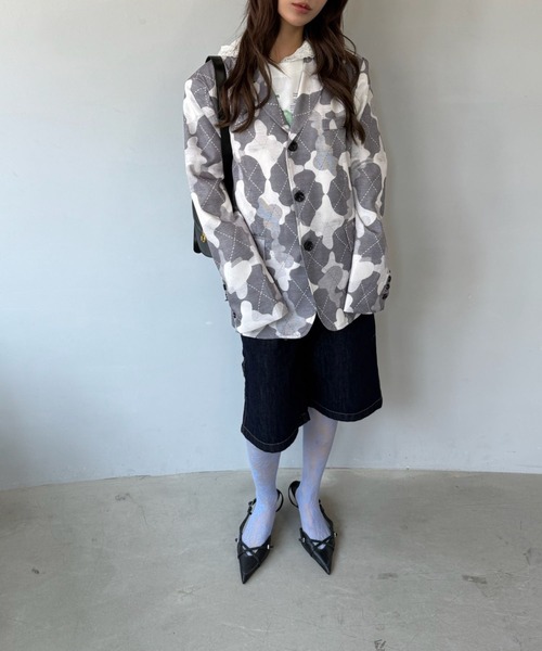 SANSeLF（サンセルフ）の「【SANSeLF】シアーリブ編み ニュアンスカラーフラワーレースタイツ saa25a007（タイツ/ストッキング・レディース・ブルー/ホワイト・FREE）」の15枚目の写真