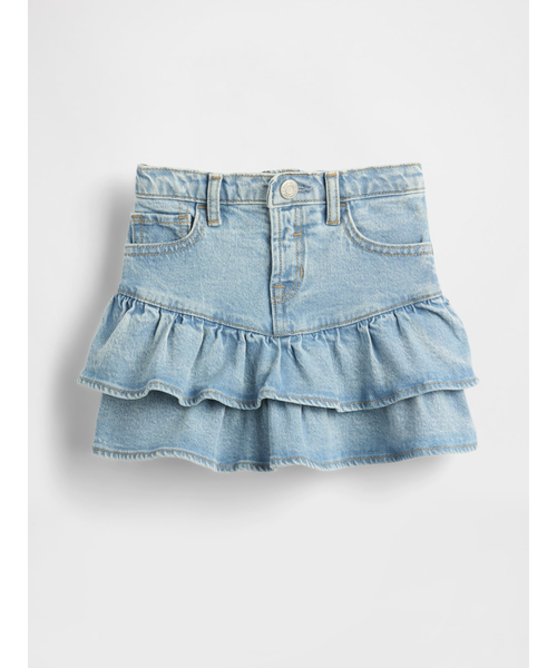 GAP（ギャップ）の「デニム ラッフルヘム スカート（幼児・べビー）（デニムスカート・キッズ・インディゴブルー・70cm/80ｃｍ/90cm/100cm/105cm/110cm/95cm）」の2枚目の写真