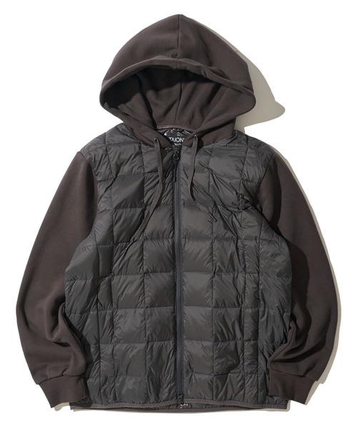 TAION(タイオン)の「【TAION/タイオン】W-ZIP FRONT DOWN HOODIE SWEAT SLEEVE / スリーブスウェット ダウンフードジャケット(ダウンジャケット/コート・メンズ・グレー/ブラック/チャコールグレー・MEDIUM/X-LARGE/LARGE)」の14枚目の写真