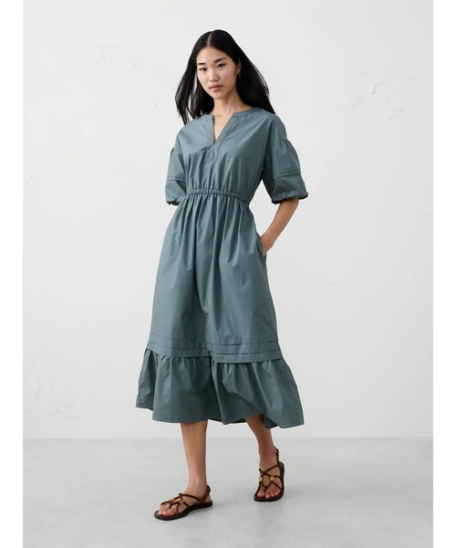 【美品★洗濯可】banana  republic　ワンピース BANANA REPUBLIC ワンピース FACTORY STORE ミディポプリン