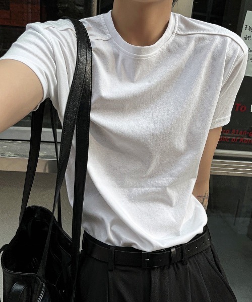 COSYHARU（コシハル）の「切替マッスルフィット半袖Tシャツ（Tシャツ/カットソー・メンズ・ホワイト/ブラック・MEDIUM/LARGE/X-LARGE）」の21枚目の写真