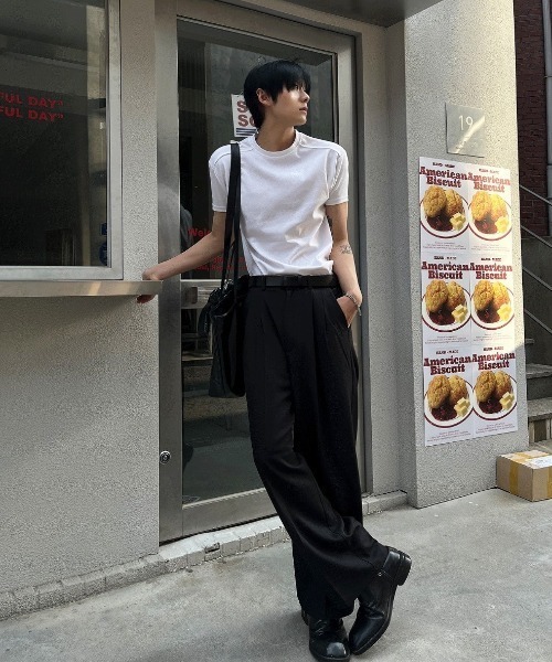 COSYHARU（コシハル）の「切替マッスルフィット半袖Tシャツ（Tシャツ/カットソー・メンズ・ホワイト/ブラック・MEDIUM/LARGE/X-LARGE）」の20枚目の写真