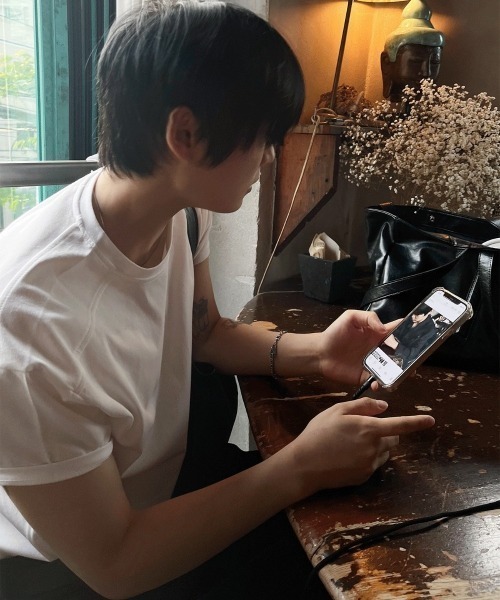 COSYHARU（コシハル）の「切替マッスルフィット半袖Tシャツ（Tシャツ/カットソー・メンズ・ホワイト/ブラック・MEDIUM/LARGE/X-LARGE）」の18枚目の写真