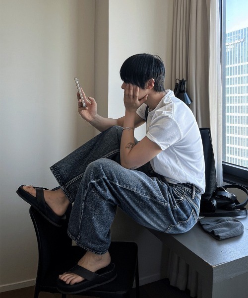 COSYHARU（コシハル）の「切替マッスルフィット半袖Tシャツ（Tシャツ/カットソー・メンズ・ホワイト/ブラック・MEDIUM/LARGE/X-LARGE）」の10枚目の写真