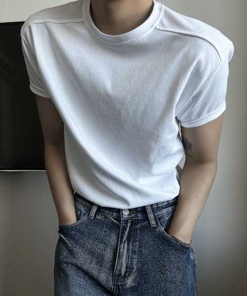 COSYHARU（コシハル）の「切替マッスルフィット半袖Tシャツ（Tシャツ/カットソー・メンズ・ホワイト/ブラック・MEDIUM/LARGE/X-LARGE）」の12枚目の写真