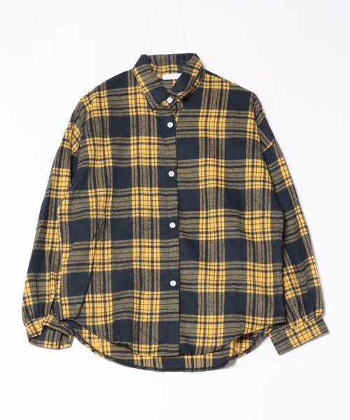 everycoco(エブリーココ)の「チェック柄ルーズ長袖シャツ(シャツ/ブラウス・レディース・イエロー系その他/ライトブルー/ネイビー/レッド系その他/ピンク/レッド・FREE)」の7枚目の写真