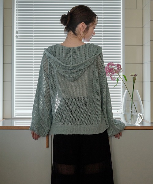 mideal(マイディール)の「glitter sheer hoodie / ラメシアーパーカー(パーカー・レディース・ミント/アイボリー・FREE)」の22枚目の写真