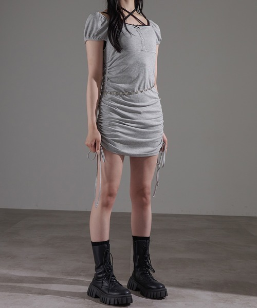 apres jour mignon(アプレジュールミニョン)の「リボンレースドロストワンピース【ZOZOTOWN限定アイテム】(ワンピース・レディース・ブラック/グレー・X-LARGE/フリー)」の19枚目の写真