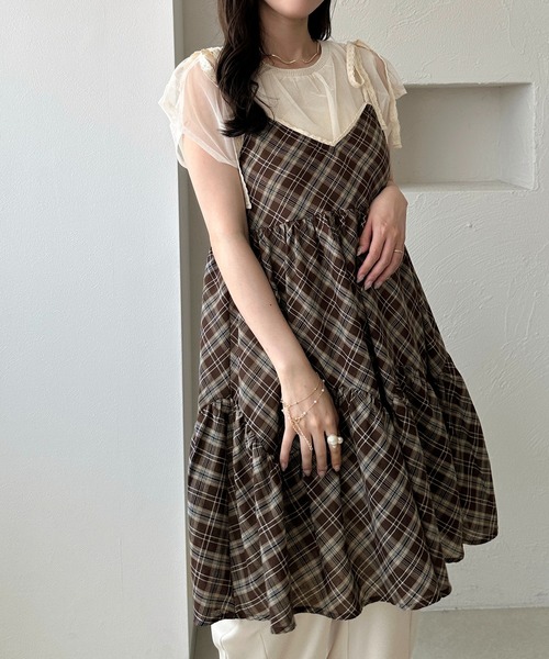 apres jour clair（アプレジュールクレア）の「【apres jour clair】アソートリボンキャミチュニック（チュニック・レディース・ブラウン系その他/ダークブラウン/ベージュ/アイボリー・X-LARGE/フリー）」の5枚目の写真