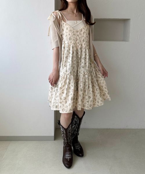 apres jour clair（アプレジュールクレア）の「【apres jour clair】アソートリボンキャミチュニック（チュニック・レディース・ブラウン系その他/ダークブラウン/ベージュ/アイボリー・X-LARGE/フリー）」の12枚目の写真