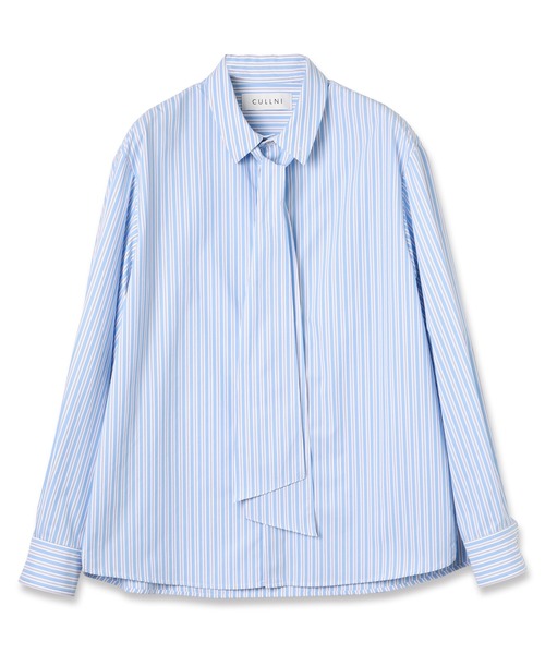 CULLNI(クルニ)の「Stripe Bow Tie Shirt(シャツ/ブラウス・メンズ・サックスブルー/ブルー・2/1/0)」の1枚目の写真