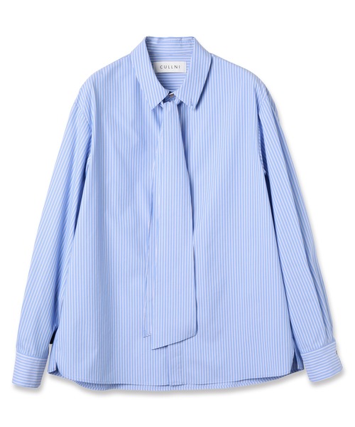 CULLNI(クルニ)の「Stripe Bow Tie Shirt(シャツ/ブラウス・メンズ・サックスブルー/ブルー・2/1/0)」の2枚目の写真