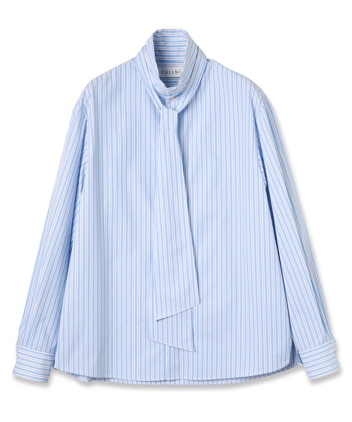 CULLNI(クルニ)の「Stripe Bow Tie Shirt(シャツ/ブラウス・メンズ・サックスブルー/ブルー・2/1/0)」の7枚目の写真
