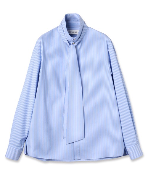 CULLNI(クルニ)の「Stripe Bow Tie Shirt(シャツ/ブラウス・メンズ・サックスブルー/ブルー・2/1/0)」の14枚目の写真
