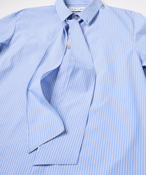 CULLNI(クルニ)の「Stripe Bow Tie Shirt(シャツ/ブラウス・メンズ・サックスブルー/ブルー・2/1/0)」の16枚目の写真