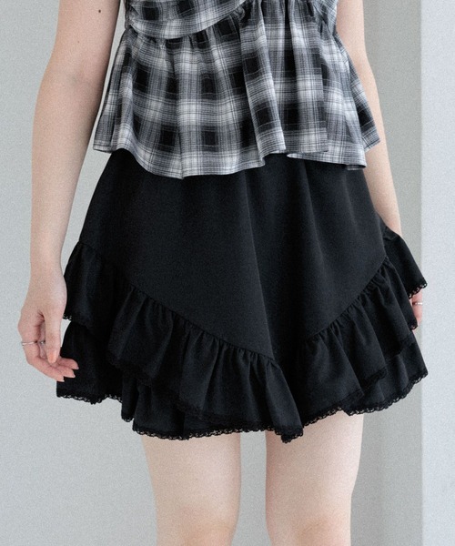 【完売/美品】NOBLE フリルヘムミニスカート 36 ネイビー ヘムスカート フリル | DarkLife
