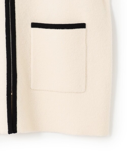 23区（ニジュウサンク）の「【洗える】ミニブークレニット バイカラー ジャケット（カーディガン/ボレロ・レディース・ブラック系1/アイボリー系1・38）」の5枚目の写真