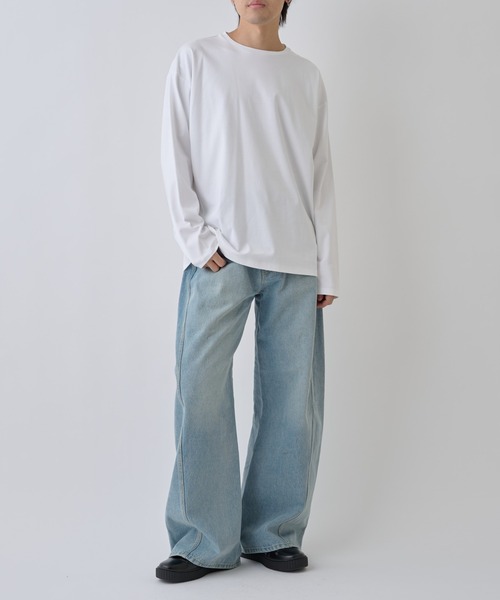 COLONY 2139(コロニートゥーワンスリーナイン)の「フェードコットンラウンドヘム長袖TEE(Tシャツ/カットソー・メンズ・グレー/ブラック/ホワイト・MEDIUM/LARGE)」の16枚目の写真