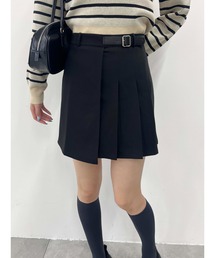 サイドプリーツベルトスカート