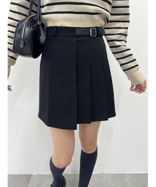 WEGO（ウィゴー）の「サイドプリーツベルトスカート（スカート・レディース・ブラック/グレー・FREE）」の11枚目の写真