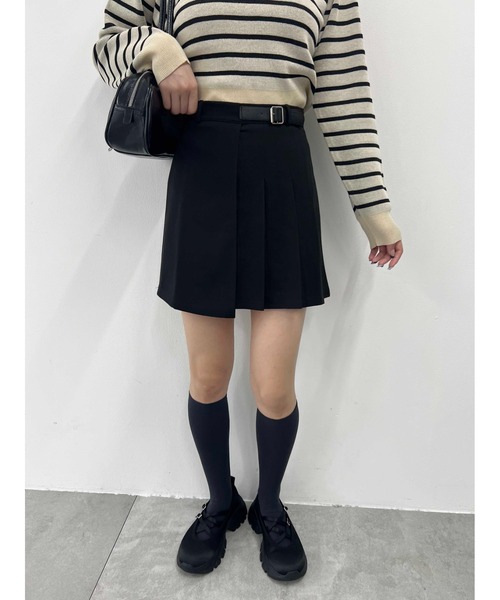 WEGO（ウィゴー）の「サイドプリーツベルトスカート（スカート・レディース・ブラック/グレー・FREE）」の14枚目の写真