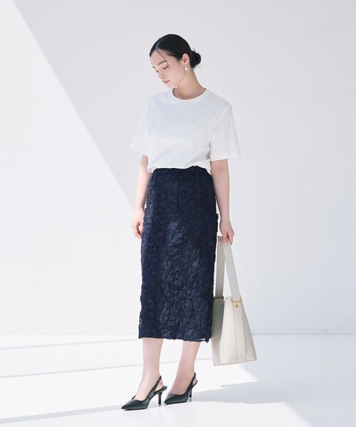 BIANCA(ビアンカ)の「【マルチシーン】華やかレーススカート(スカート・レディース・オフホワイト/ネイビー・40/38)」の3枚目の写真