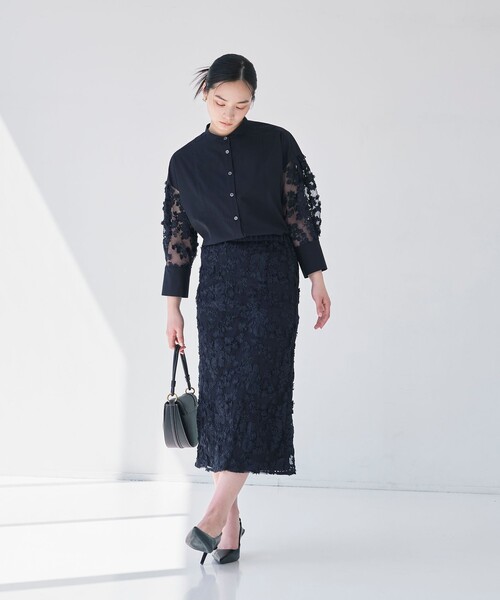BIANCA(ビアンカ)の「【マルチシーン】華やかレーススカート(スカート・レディース・オフホワイト/ネイビー・40/38)」の16枚目の写真