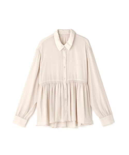 NATURAL BEAUTY BASIC（ナチュラルビューティーベーシック）の「◇サテンペプラムブラウス（シャツ/ブラウス・レディース・レッド/ライトグリーン/オフホワイト・SMALL/MEDIUM）」の4枚目の写真