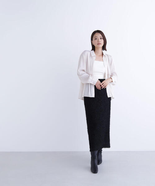NATURAL BEAUTY BASIC（ナチュラルビューティーベーシック）の「◇サテンペプラムブラウス（シャツ/ブラウス・レディース・レッド/ライトグリーン/オフホワイト・SMALL/MEDIUM）」の9枚目の写真