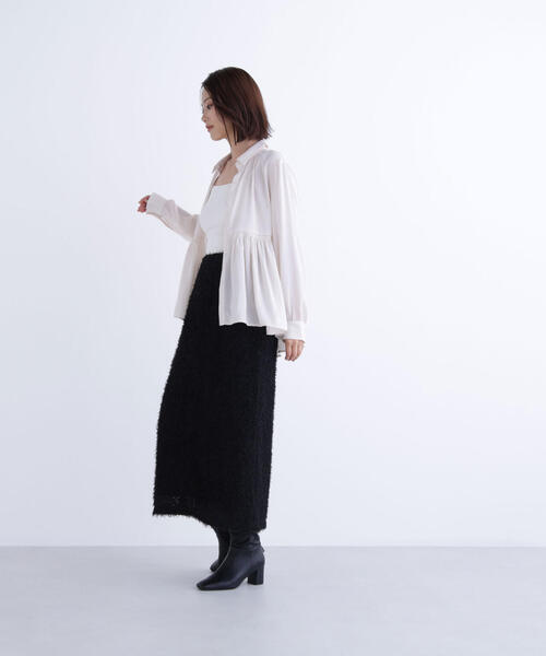 NATURAL BEAUTY BASIC（ナチュラルビューティーベーシック）の「◇サテンペプラムブラウス（シャツ/ブラウス・レディース・レッド/ライトグリーン/オフホワイト・SMALL/MEDIUM）」の11枚目の写真