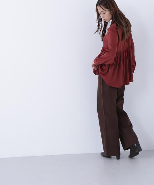 NATURAL BEAUTY BASIC（ナチュラルビューティーベーシック）の「◇サテンペプラムブラウス（シャツ/ブラウス・レディース・レッド/ライトグリーン/オフホワイト・SMALL/MEDIUM）」の14枚目の写真