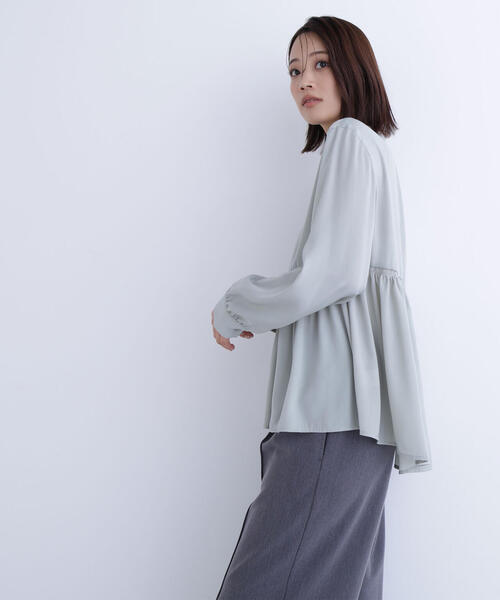 セール】◇サテンペプラムブラウス（シャツ/ブラウス）｜NATURAL