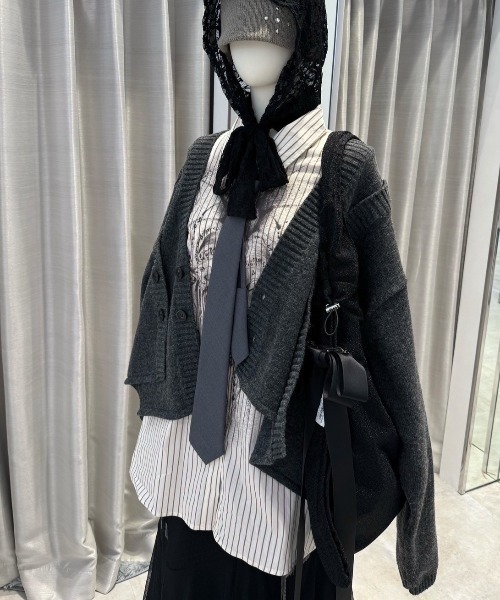 Never mind the XU / Chikashitsu+（ネバーマインド ザ エックスユー / チカシツプラス）の「【Nerd out XU】shiny drawcode tote bag / 【ナードアウトエックスユー】シャイニードローコードトートバッグ（ショルダーバッグ・メンズ・シルバー/ブラック・ONE SIZE）」の21枚目の写真