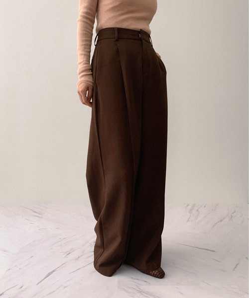 on:nue（オンニュ）の「【on:nue】[着用動画あり！/3色展開/3サイズ展開] とろみピンタックスラックスパンツ /2025 AW COLLECTION（スラックス・レディース・アイボリー/ブラック/ブラウン・SMALL/MEDIUM/LARGE）」の16枚目の写真