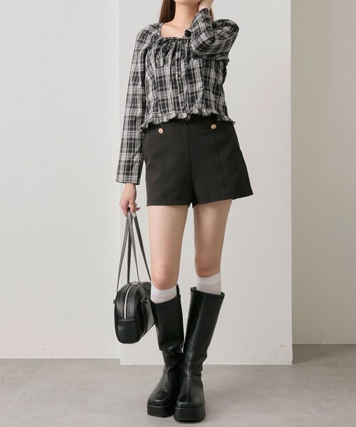 OLIVE des OLIVE（オリーブデオリーブ）の「【美脚見え◎】細見えショートパンツ（その他パンツ・レディース・ブラック/キャメル/ブラウン・FREE）」の8枚目の写真