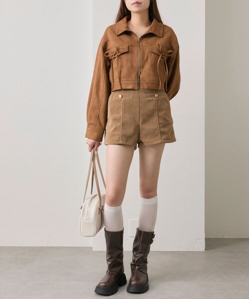 OLIVE des OLIVE（オリーブデオリーブ）の「【美脚見え◎】細見えショートパンツ（その他パンツ・レディース・ブラック/キャメル/ブラウン・FREE）」の16枚目の写真