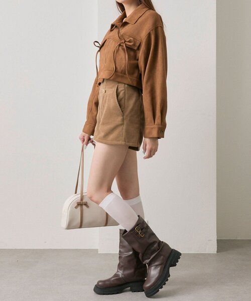 OLIVE des OLIVE（オリーブデオリーブ）の「【美脚見え◎】細見えショートパンツ（その他パンツ・レディース・ブラック/キャメル/ブラウン・FREE）」の17枚目の写真