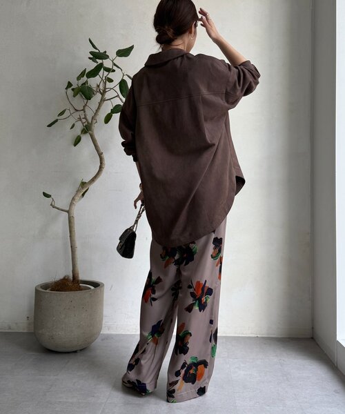 DouDou（ドゥドゥ）の「ビッグフラワープリントパンツ（その他パンツ・レディース・ベージュ/ブラウン・FREE）」の16枚目の写真