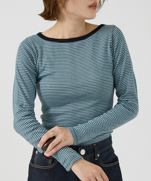 MILLER（ミラー）の「【Robert P. Miller】パネルリブボートネックTEE / ロンT / 長袖（Tシャツ/カットソー・レディース・ホワイト/ブラック/グレー/ピンク/ブラック系その他/ブラウン系その他/ブルー系その他・フリー）」の6枚目の写真