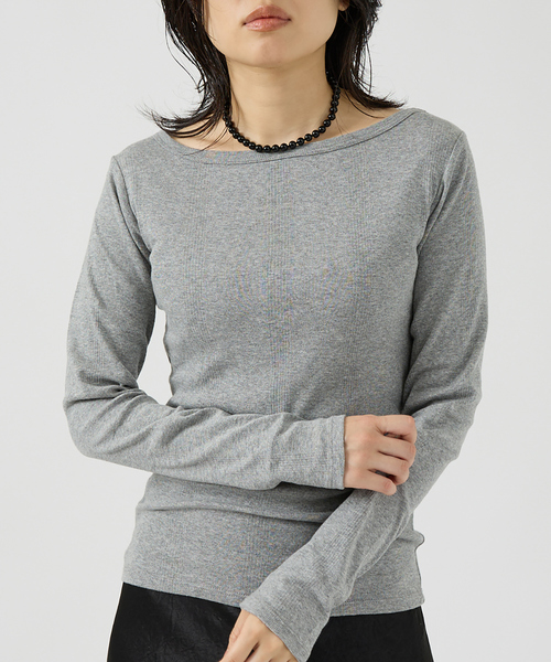 MILLER（ミラー）の「【Robert P. Miller】パネルリブボートネックTEE / ロンT / 長袖（Tシャツ/カットソー・レディース・ホワイト/ブラック/グレー/ピンク/ブラック系その他/ブラウン系その他/ブルー系その他・フリー）」の4枚目の写真