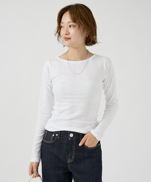 MILLER（ミラー）の「【Robert P. Miller】パネルリブボートネックTEE / ロンT / 長袖（Tシャツ/カットソー・レディース・ホワイト/ブラック/グレー/ピンク/ブラック系その他/ブラウン系その他/ブルー系その他・フリー）」の8枚目の写真