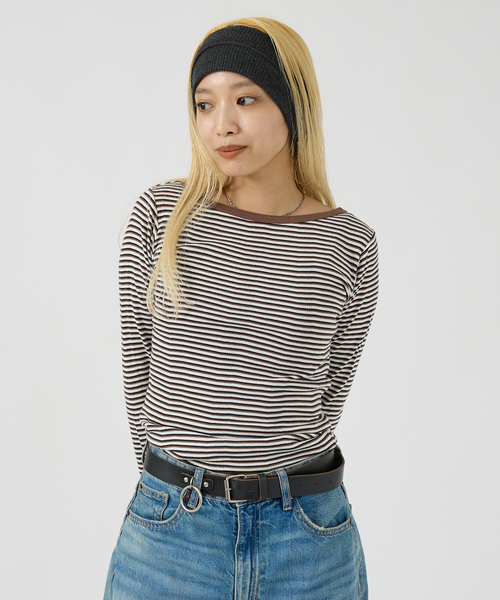 MILLER（ミラー）の「【Robert P. Miller】パネルリブボートネックTEE / ロンT / 長袖（Tシャツ/カットソー・レディース・ホワイト/ブラック/グレー/ピンク/ブラック系その他/ブラウン系その他/ブルー系その他・フリー）」の21枚目の写真