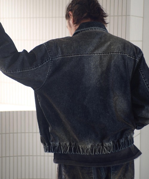ADAM PATEK(アダムパテック)の「mj11055-velour dust jacket ブルゾン(AP2523012)(ブルゾン・メンズ・ブラック/ブラウン・1/2)」の4枚目の写真