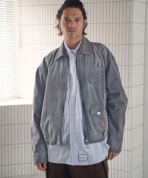 ADAM PATEK(アダムパテック)の「mj11055-velour dust jacket ブルゾン(AP2523012)(ブルゾン・メンズ・ブラック/ブラウン・1/2)」の11枚目の写真