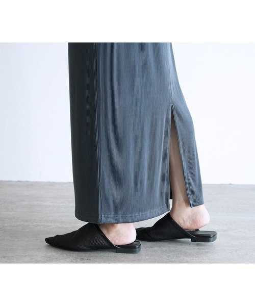 reca(レカ)の「ストライププリーツスカート(スカート・レディース・ベージュ/チャコールグレー/グレー・M)」の10枚目の写真