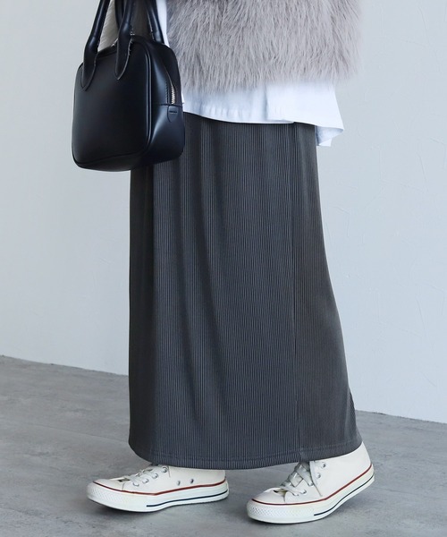 reca(レカ)の「ストライププリーツスカート(スカート・レディース・ベージュ/チャコールグレー/グレー・M)」の15枚目の写真
