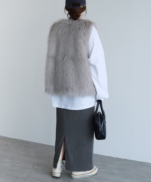 reca(レカ)の「ストライププリーツスカート(スカート・レディース・ベージュ/チャコールグレー/グレー・M)」の17枚目の写真