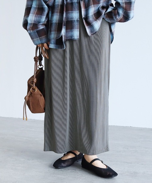 reca(レカ)の「ストライププリーツスカート(スカート・レディース・ベージュ/チャコールグレー/グレー・M)」の18枚目の写真