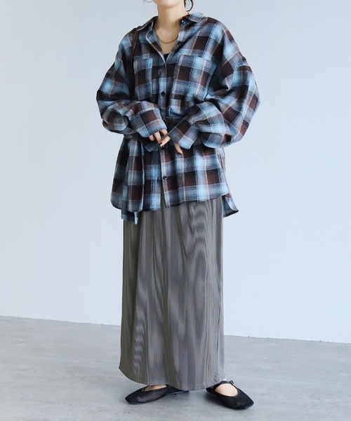 reca(レカ)の「ストライププリーツスカート(スカート・レディース・ベージュ/チャコールグレー/グレー・M)」の20枚目の写真